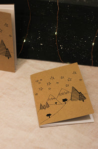 A6 Winter notebook with plain paper
