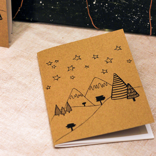 A6 Winter notebook with plain paper