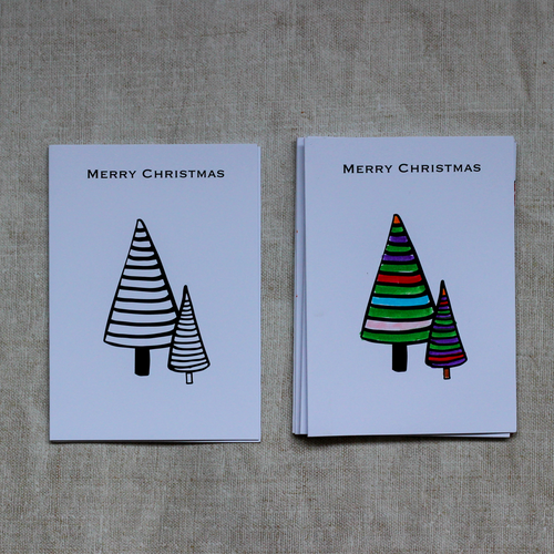 Colour in your own Alpine Christmas cards - pack of 5