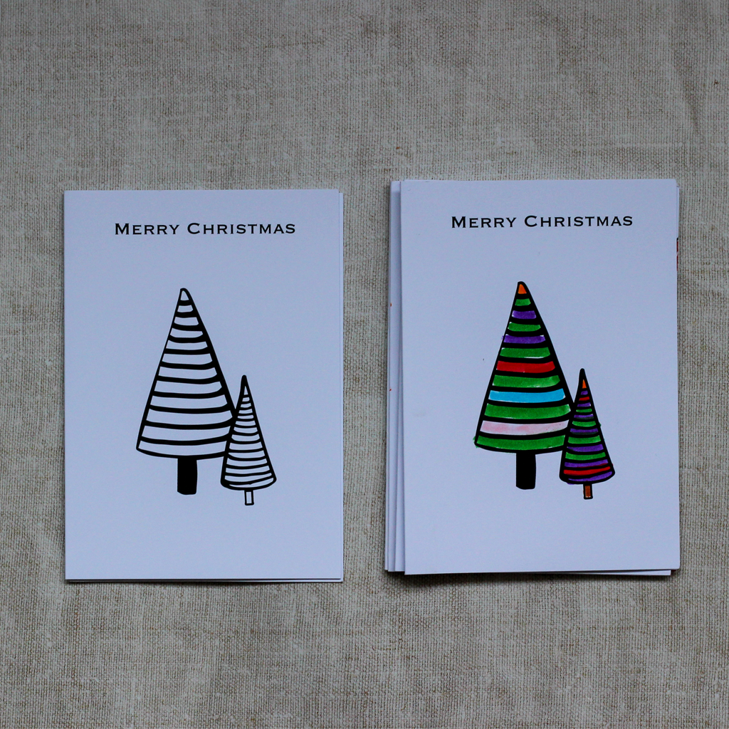 Colour in your own Alpine Christmas cards - pack of 5