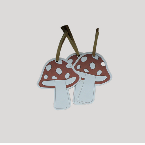 Toadstool Gift Tags on Recycled Card