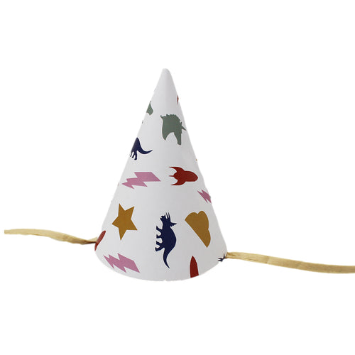 Cool Shapes Plastic Free Party Hats - Set of 5